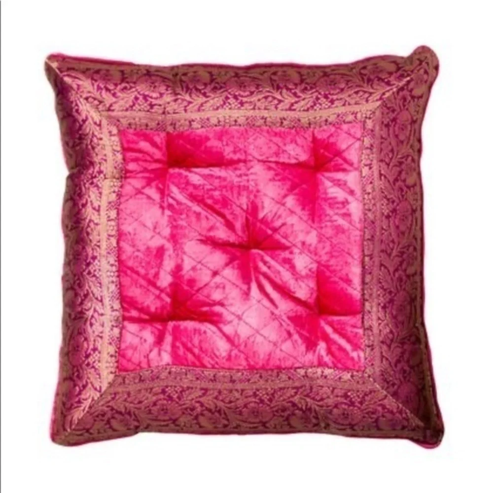 Taj Mahal- Home decor luxury pillows Taj Hotel Velvet Hot pink /Fuscia color 2